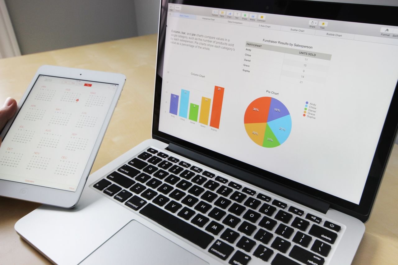 SEO analyst reviewing keyword data on a desktop computer screen